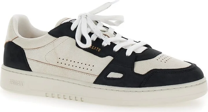 'dice Lo' Black And Beige Two-tone Sneakers In Calf Leather Man