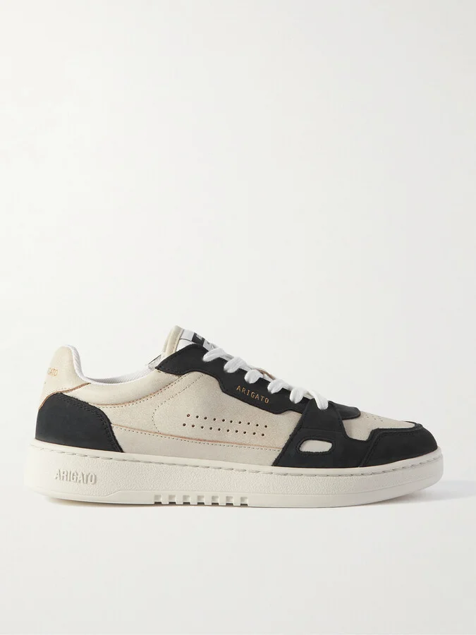 Dice Lo Nubuck-Trimmed Leather Sneakers