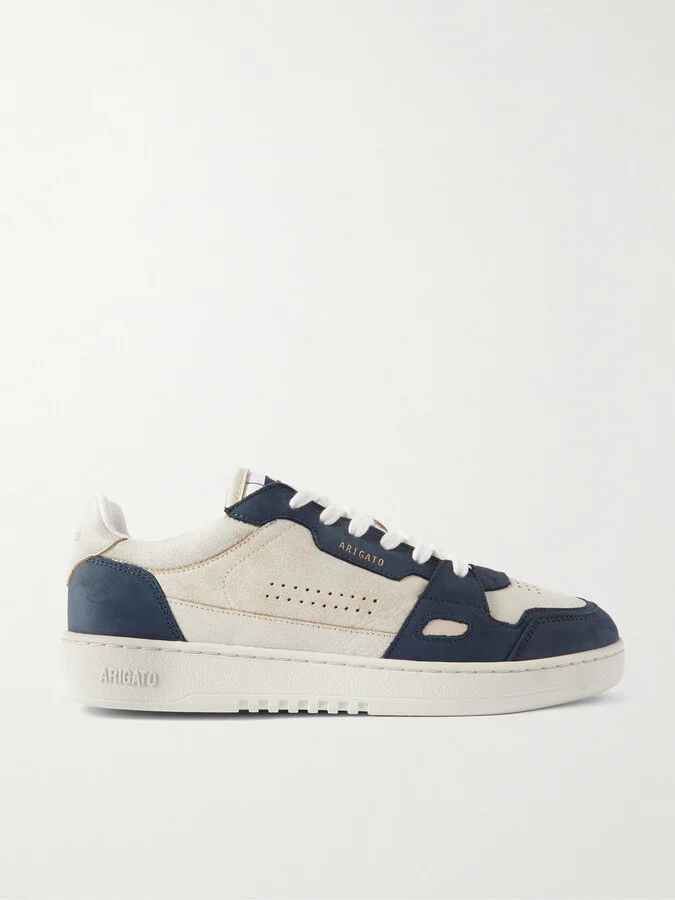 Dice Lo Suede-Trimmed Leather Sneakers