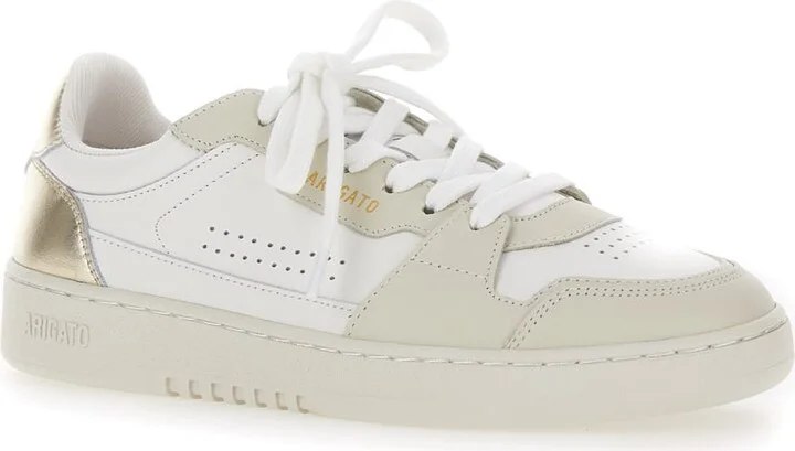 'dice Lo' White Sneakers With Logo Detail And Metallic Heel Tab In Suede And Leather Woman - Image 2