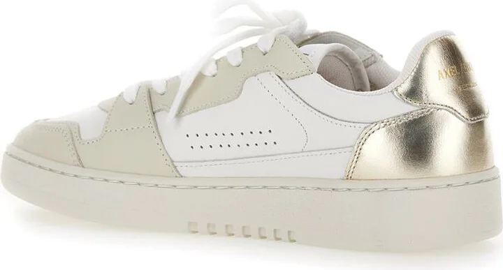 'Dice Lo' White Sneakers With Logo Detail And Metallic Heel Tab In Suede And Leather Woman - Image 3