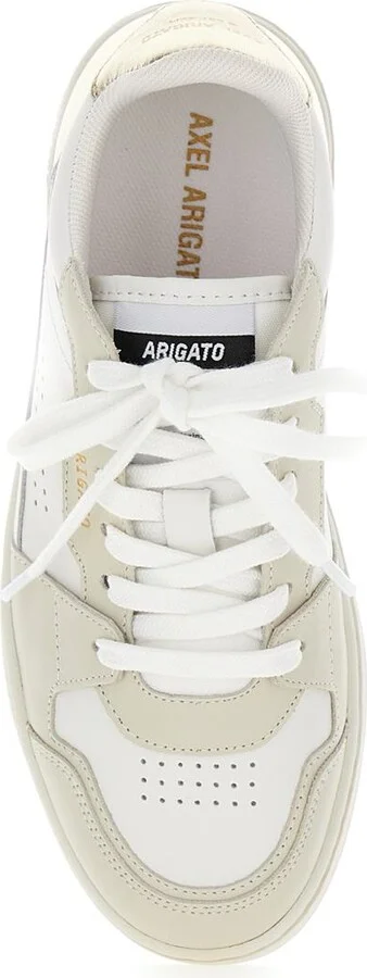'Dice Lo' White Sneakers With Logo Detail And Metallic Heel Tab In Suede And Leather Woman - Image 4