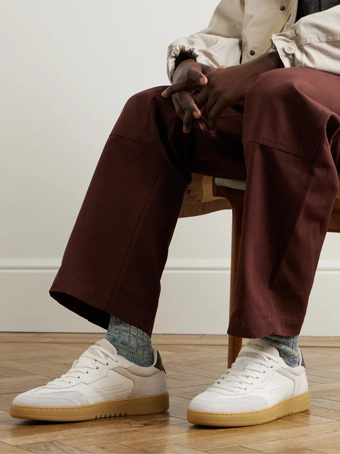 Dice T-Toe Suede-Trimmed Leather Sneakers - Image 2