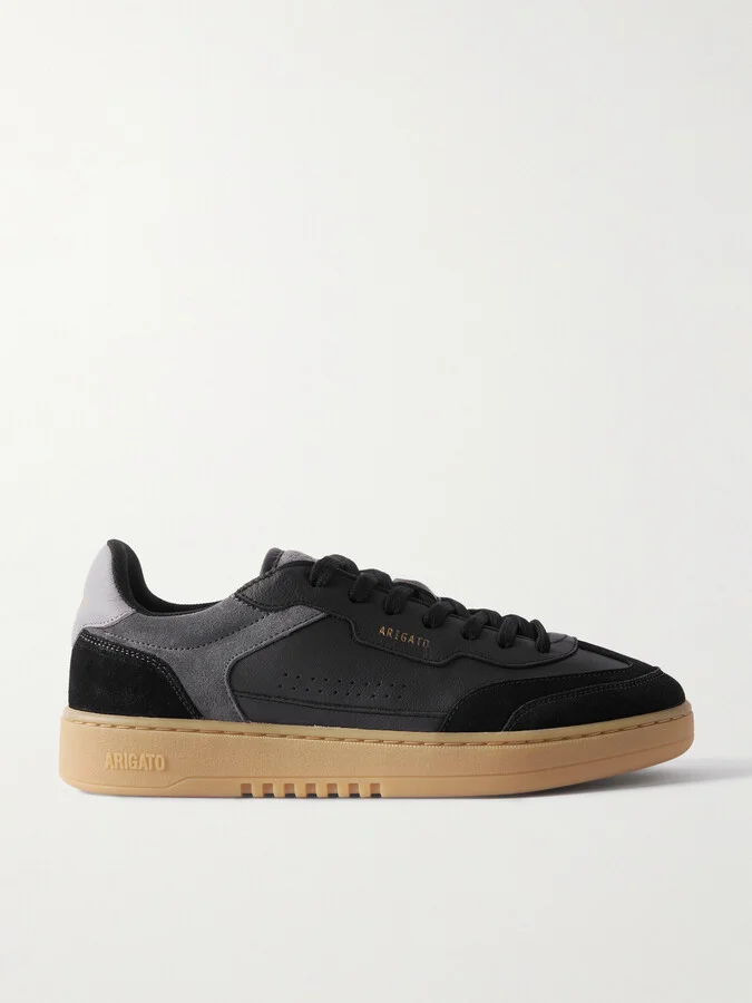 Dice T-Toe Suede-Trimmed Leather Sneakers