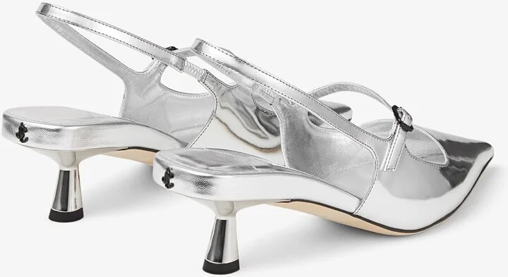 Didi 45 Pointed Pumps in Metallic Leather - Image 2