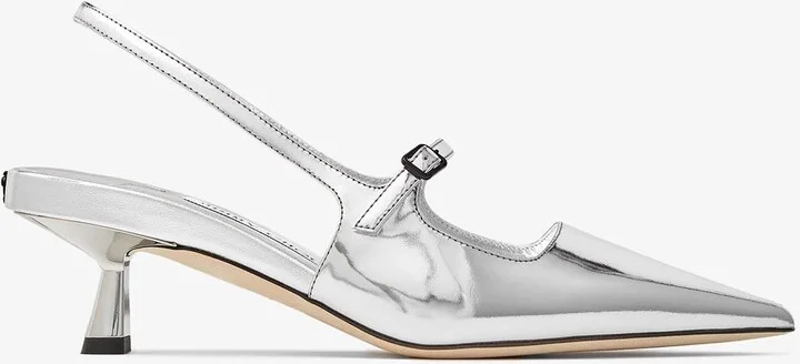 Didi 45 Pointed Pumps in Metallic Leather