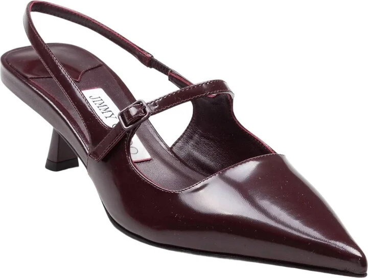 Didi 45 Slingback In Brushed Leather, Merlot Color - Image 2
