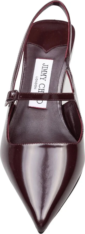 Didi 45 Slingback In Brushed Leather, Merlot Color - Image 3