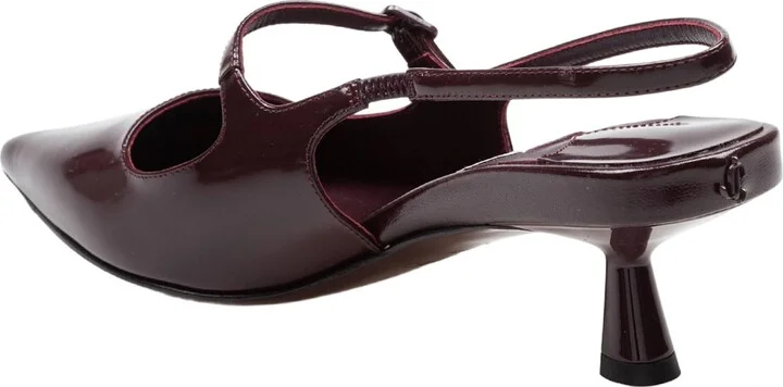 Didi 45 Slingback In Brushed Leather, Merlot Color - Image 4