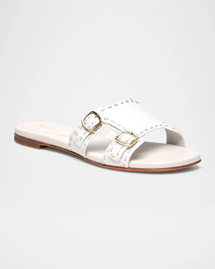 Didi Double-Monk Flat Slide Sandals - Image 3