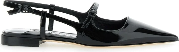 'didi Flat' Black Ballerinas With Shiny Finish In Leather Woman