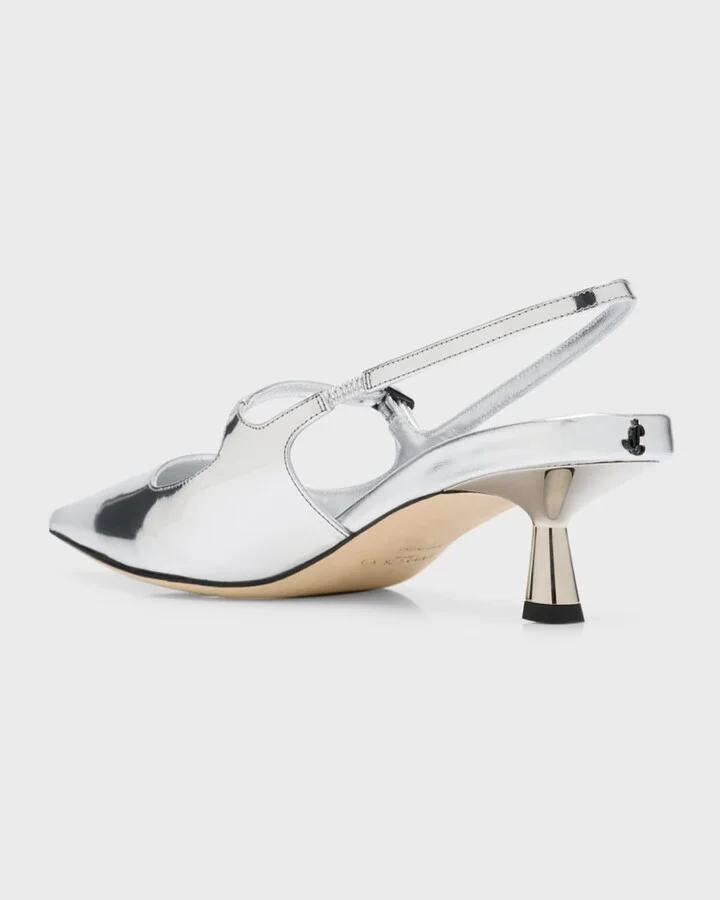 Didi Metallic Mary Jane Slingback Pumps - Image 5