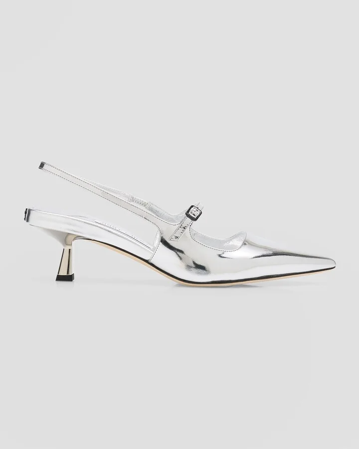 Didi Metallic Mary Jane Slingback Pumps