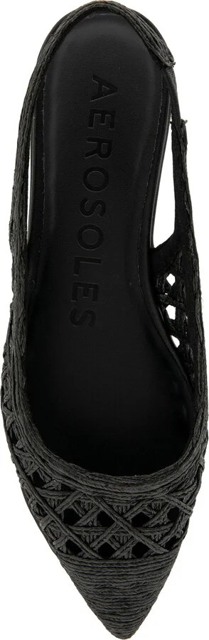 Diego Slingback Pointed Cap Toe Raffia Flat - Image 5