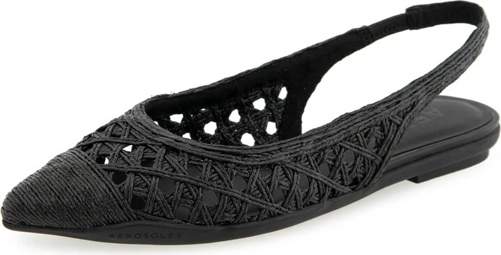 Diego Slingback Pointed Cap Toe Raffia Flat - Image 8