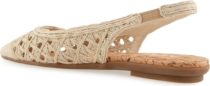 Diego Slingback Pointed Cap Toe Raffia Flat - Image 2