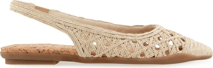Diego Slingback Pointed Cap Toe Raffia Flat - Image 4