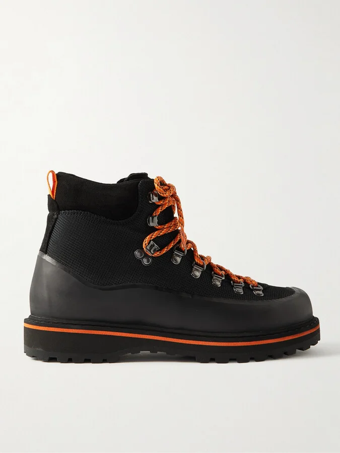 + Diemme Roccia Vet Sport Leather-Trimmed Mesh and Rubber Hiking Boots