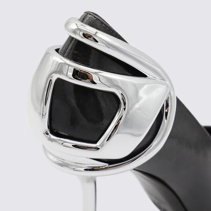 Diesel Black And Silver Leather Pumps - Image 4