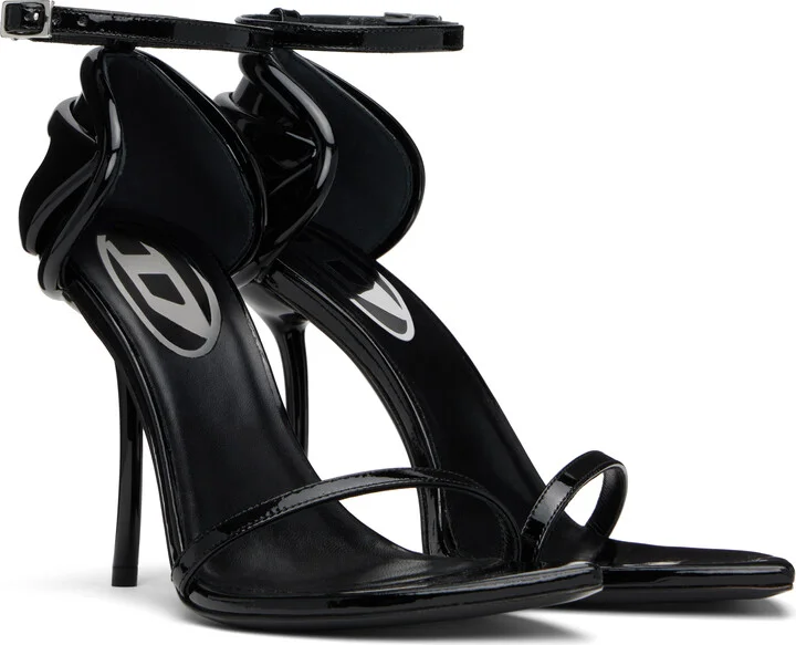 Diesel Black D-Ten&Half Heeled Sandals - Image 4