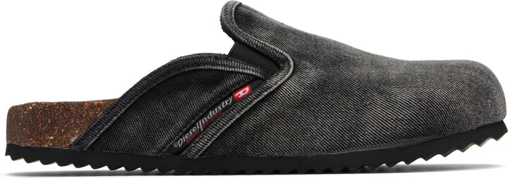 Diesel Black D-Woodstock Slip-On Mules