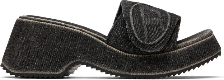Diesel Black Sa-Oval D Pf W Heeled Sandals