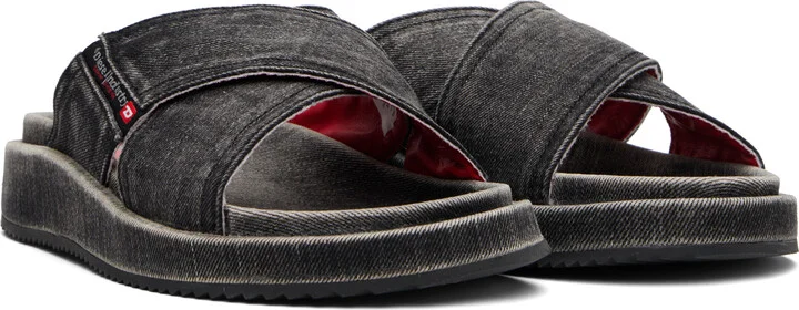 Diesel Black Sa-Slide Cris Cros Sandals - Image 4