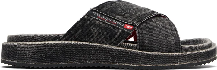 Diesel Black Sa-Slide Cris Cros Sandals