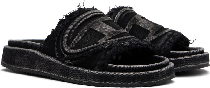 Diesel Black Sa-Slide D Oval Sandals - Image 4