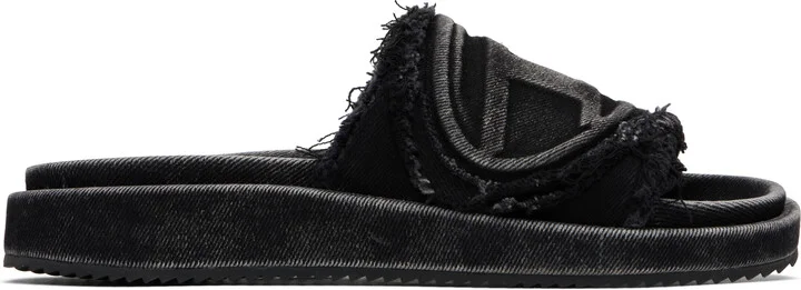 Diesel Black Sa-Slide D Oval Sandals