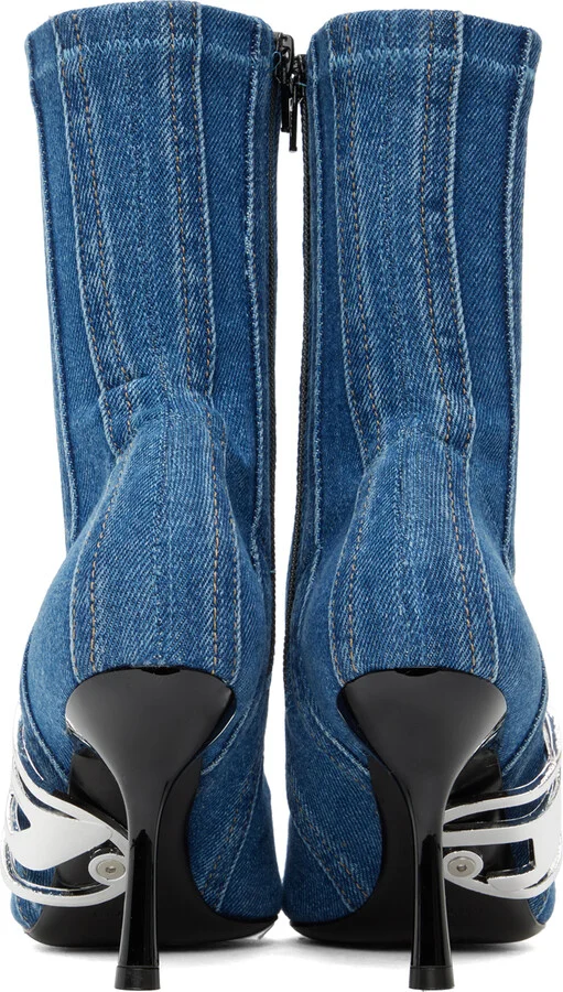 Diesel Blue D-Eclipse Bt C Denim Ankle Boot - Image 2