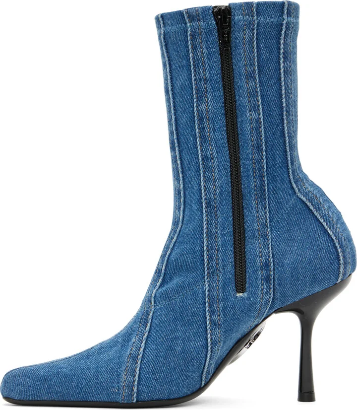 Diesel Blue D-Eclipse Bt C Denim Ankle Boot - Image 3