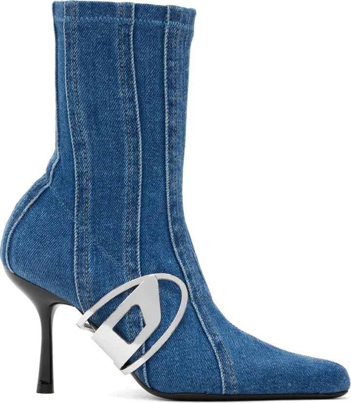 Diesel Blue D-Eclipse Bt C Denim Ankle Boot