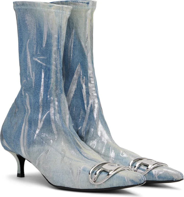 Diesel Blue D-Venus Kittie Bt Boots - Image 4