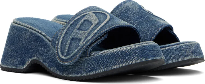 Diesel Blue Sa-Oval D Pf W Heeled Sandals - Image 4