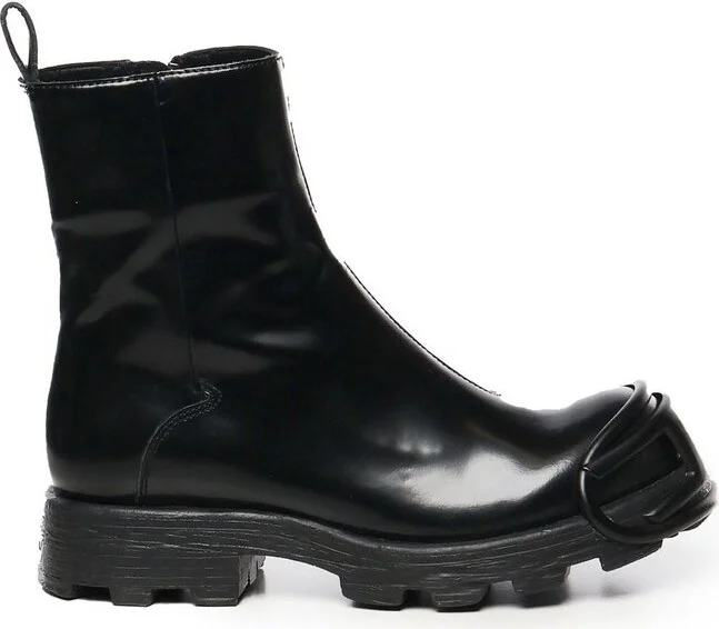 Diesel D-Hammer Round-Toe Ankle Boots