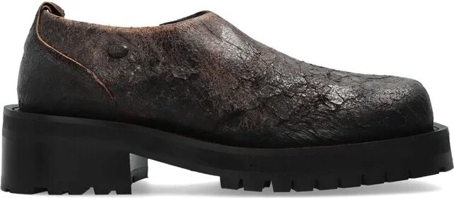 Diesel D-Texan Distressed Crackled Loafers