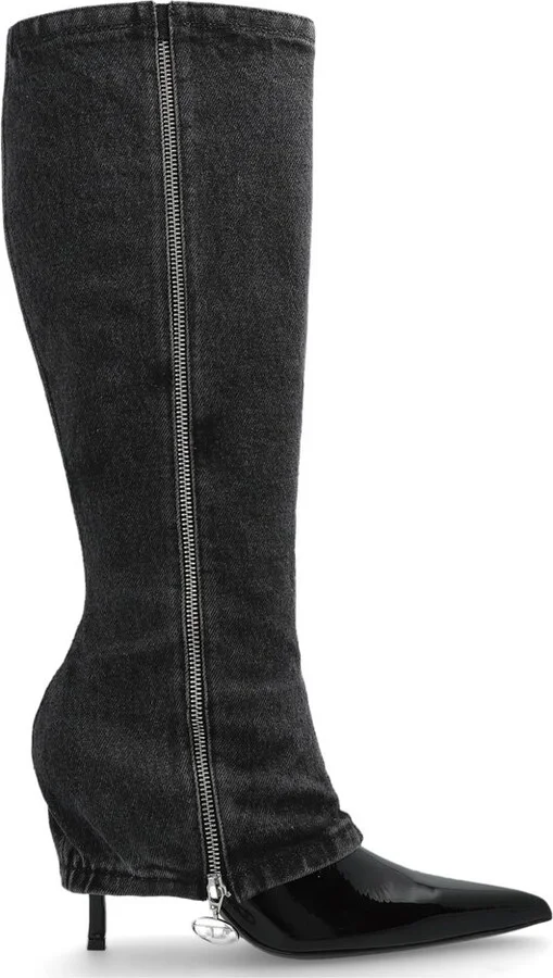 Diesel D-Venus Pointed-Toe Knee-High Boots