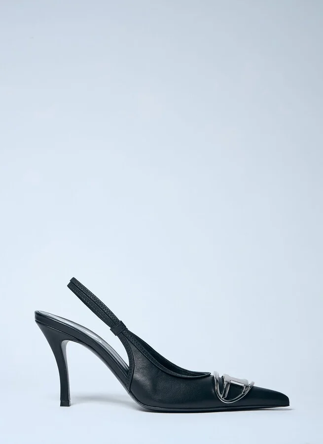 Diesel D-venus Sb Leather Pumps - Woman Heels Black Eu - 41