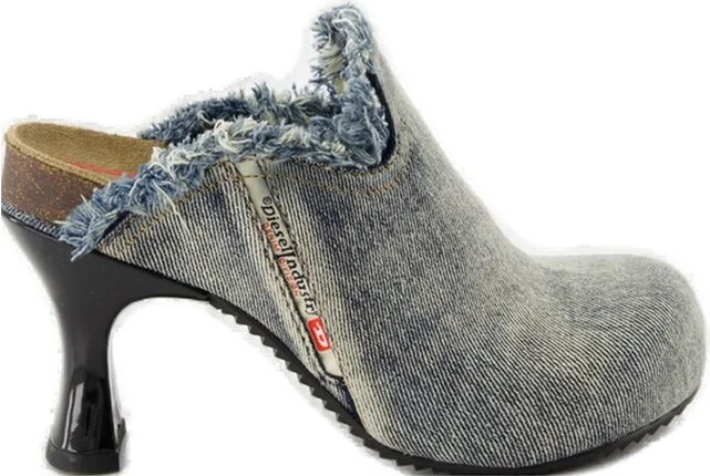 Diesel Frayed Denim Mules