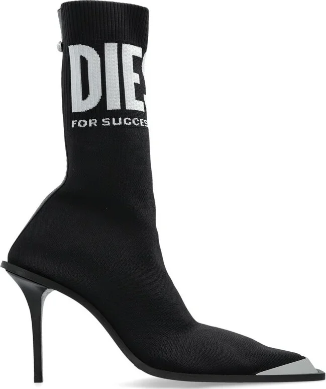 Diesel Logo Intaesia Heeled Ankle Boots