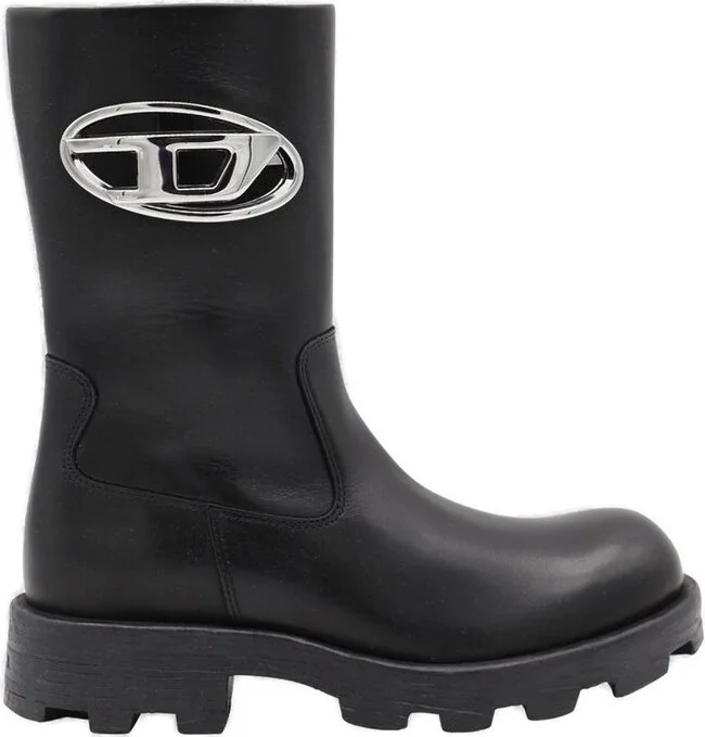 Diesel Logo Plaque Chunky-Sole Boots
