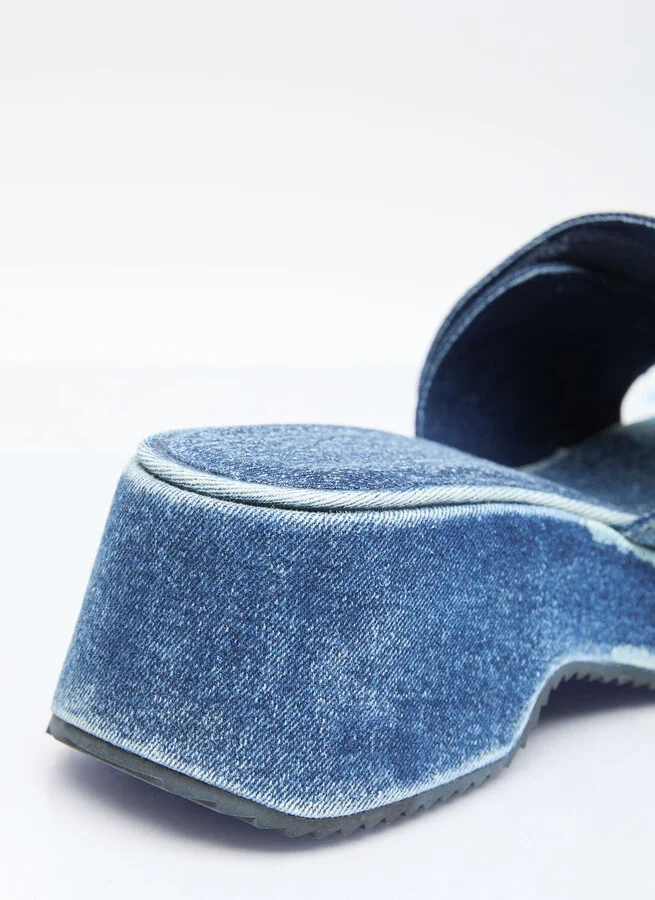 Diesel Sa-oval Platform Slides - Woman Slides Blue Eu - 36 - Image 5