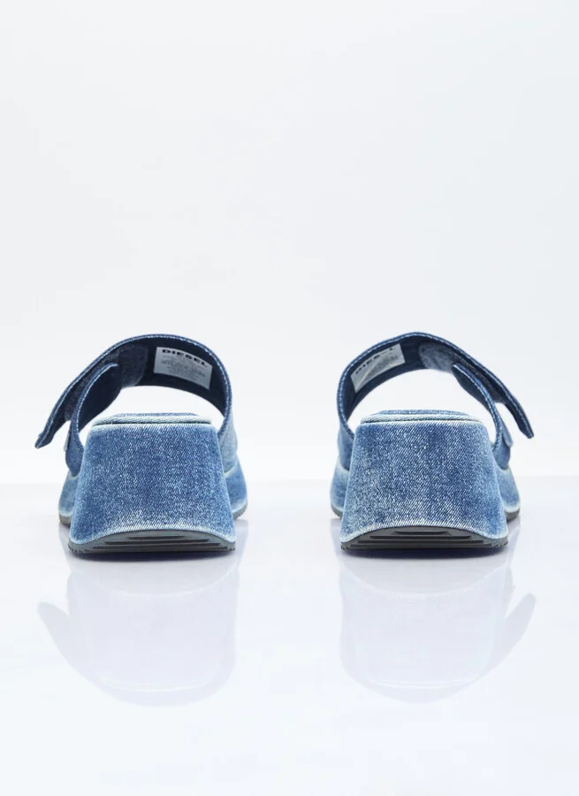 Diesel Sa-oval Platform Slides - Woman Slides Blue Eu - 36 - Image 6