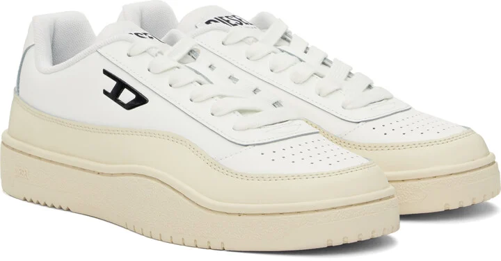 Diesel White & Beige S-Tracker-D Low Sneakers - Image 4