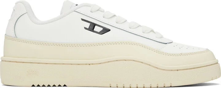 Diesel White & Beige S-Tracker-D Low Sneakers