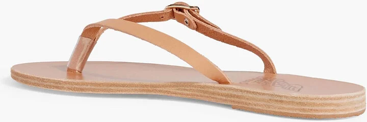 Dihalo buckled metallic leather flip flops - Image 6