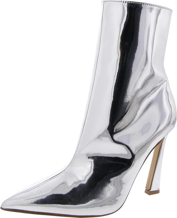 Dilara Womens Patent Pointed Toe Mid-Calf Boots