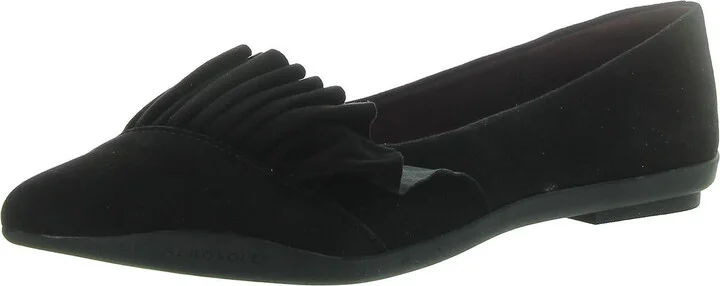 Dillion Womens Suede Slip-On Ballet Flats
