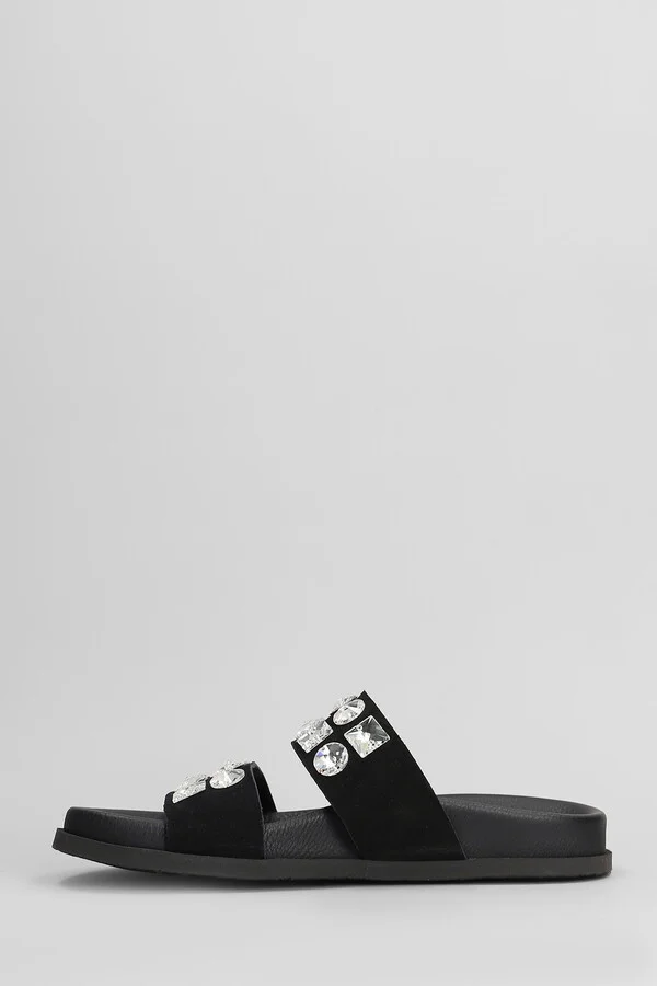 Dilys Flats In Black Suede - Image 3